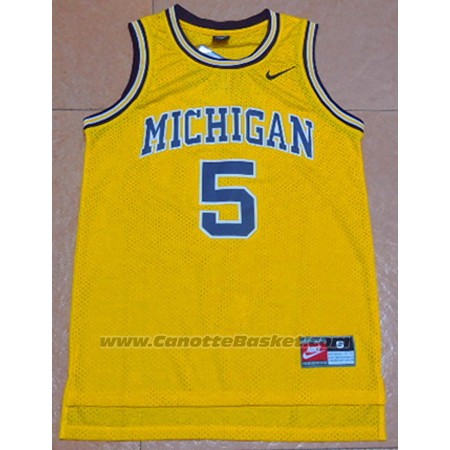 Maglia NCAA Michigan State Spartans Jalen Rose #5 Retro Giallo